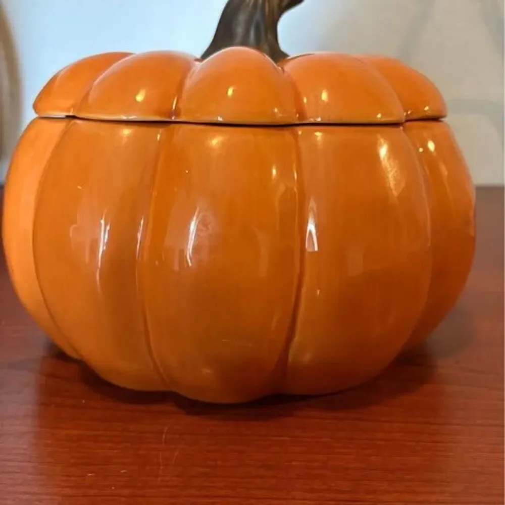 Threshold Ceramic Pumpkin Soup Tureen Serving Bowl with Lid - Orange Fall Decor